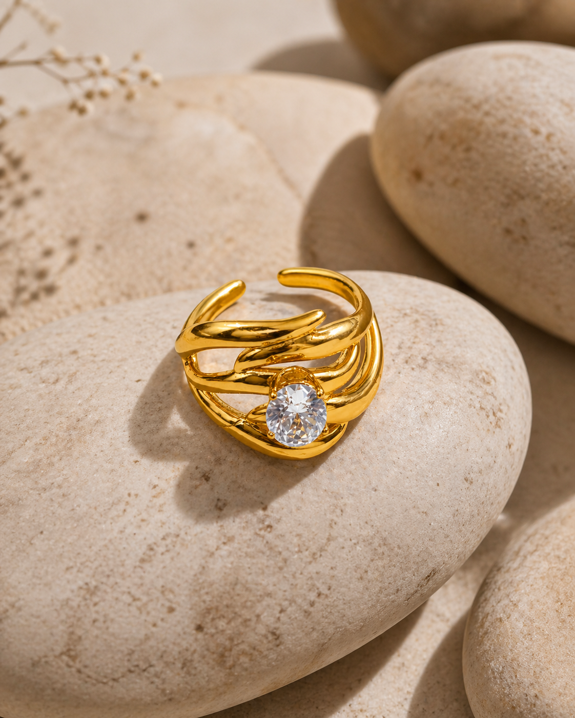 Veloura Heart Crystal Statement Ring