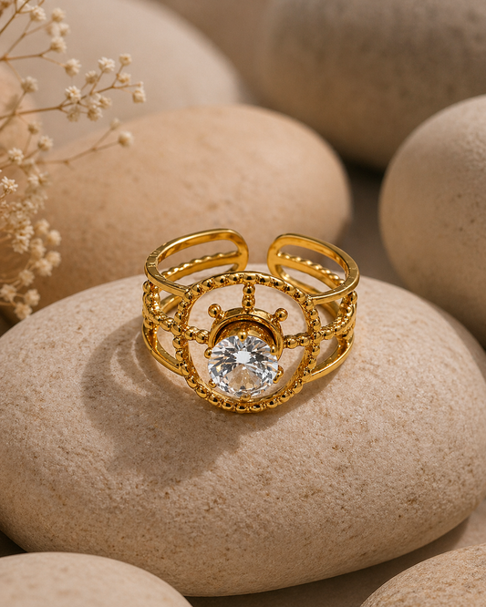 Celestia Halo Crystal Statement Ring