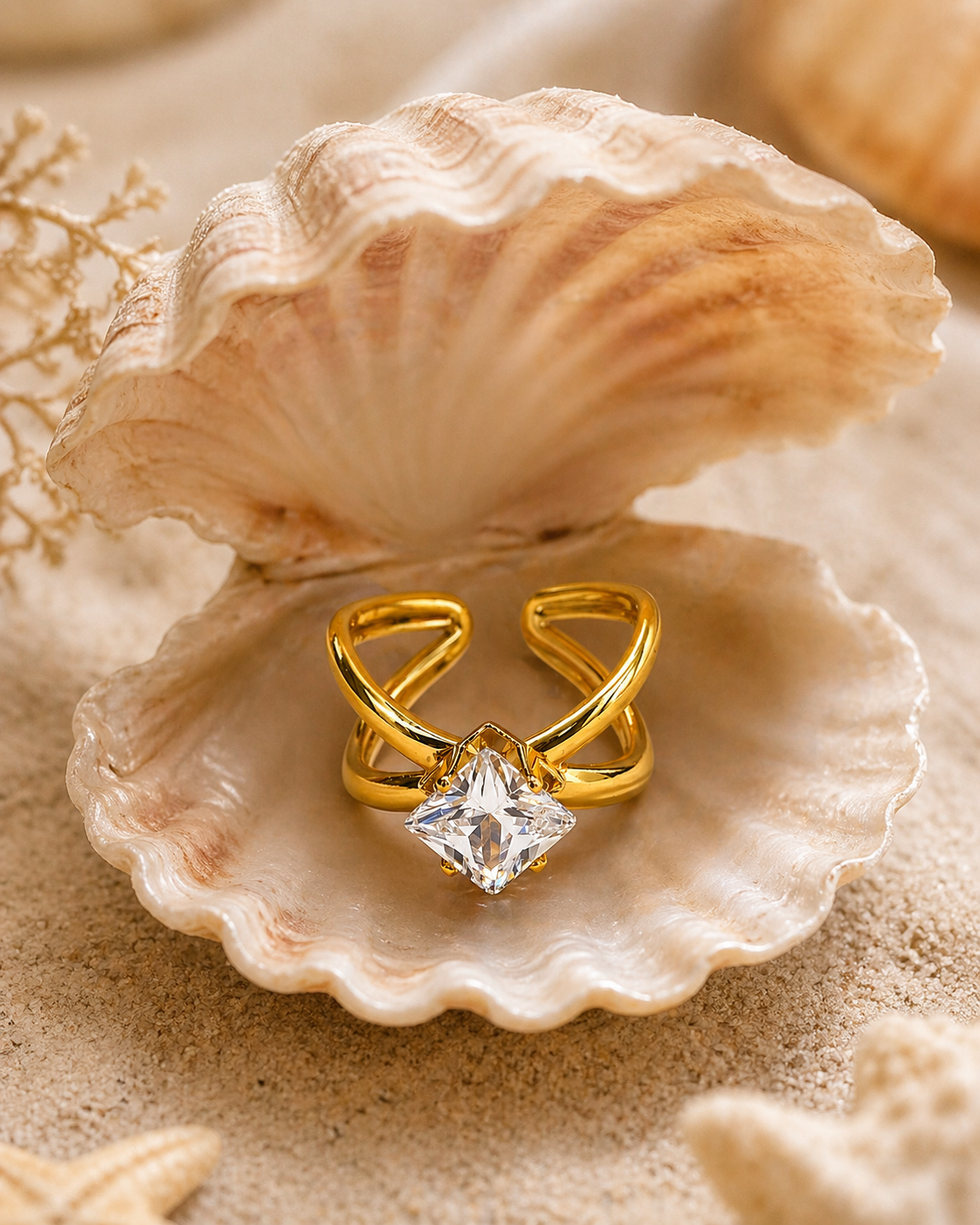 Stella Princess Crystal Crossover Ring