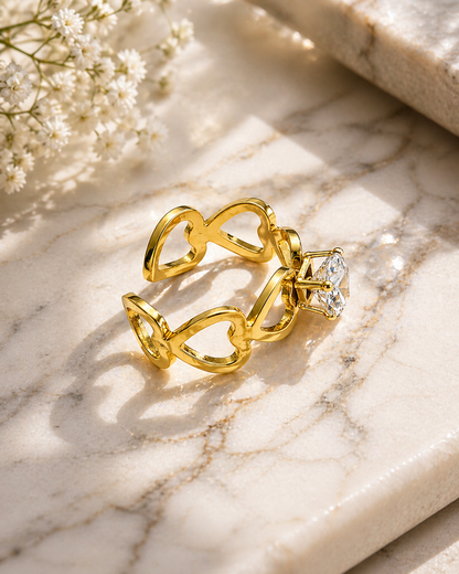 Amora Heart Crystal Infinity Ring