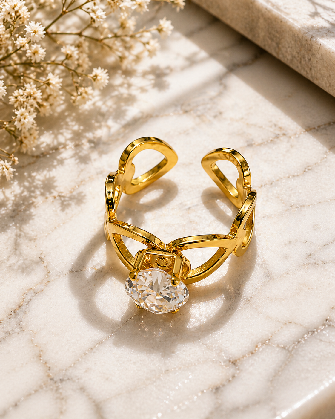 Amora Heart Crystal Infinity Ring