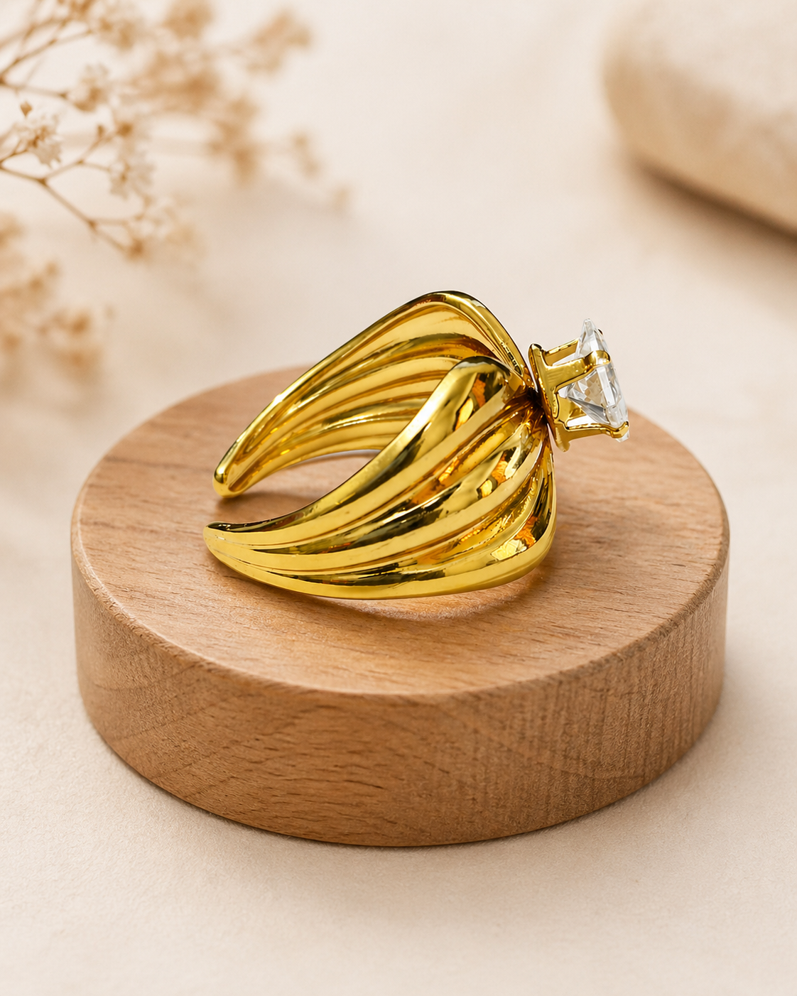 Luxe Bow Princess Crystal Statement Ring