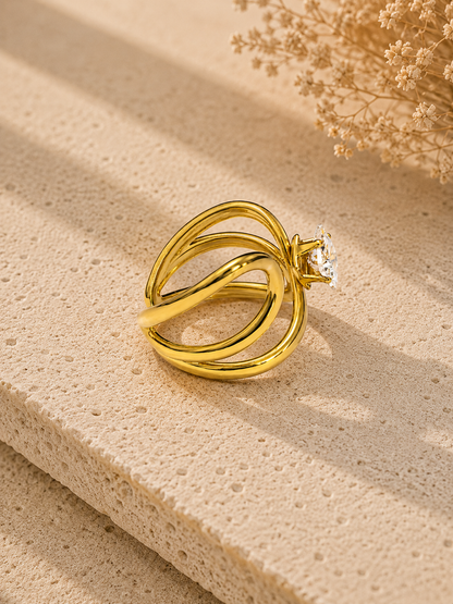 Viora Princess Crystal Wave Ring
