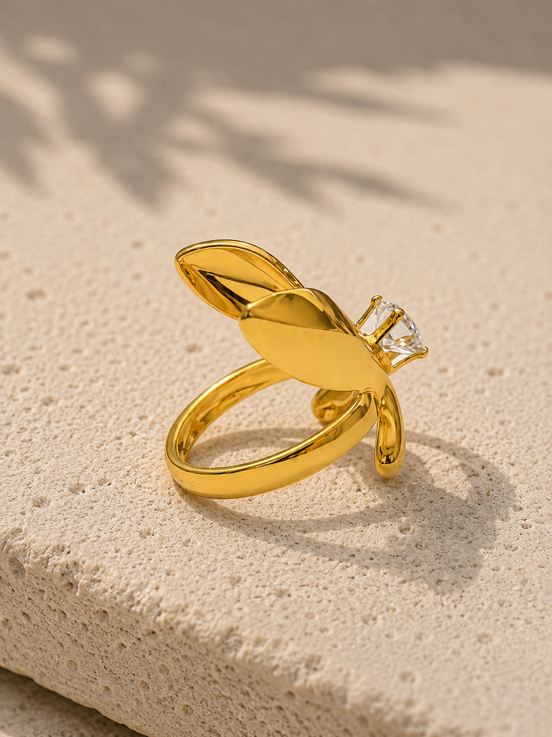 Aveline Heart Crystal Butterfly Ring