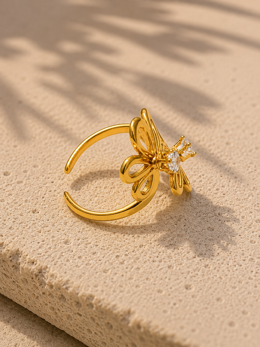 Floria Dual Bloom Crystal Statement Ring