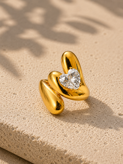 Aurelia Heart Sculpted Statement Ring