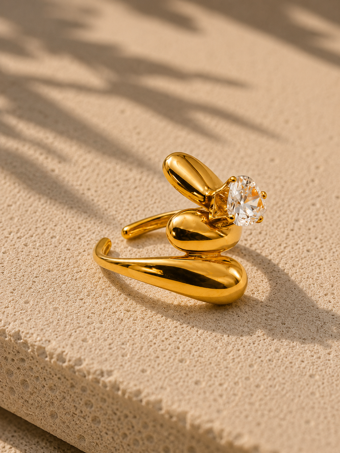 Aurelia Heart Sculpted Statement Ring