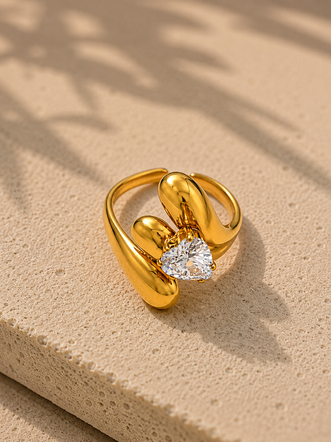 Aurelia Heart Sculpted Statement Ring