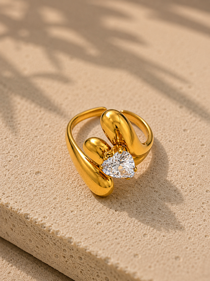 Aurelia Heart Sculpted Statement Ring