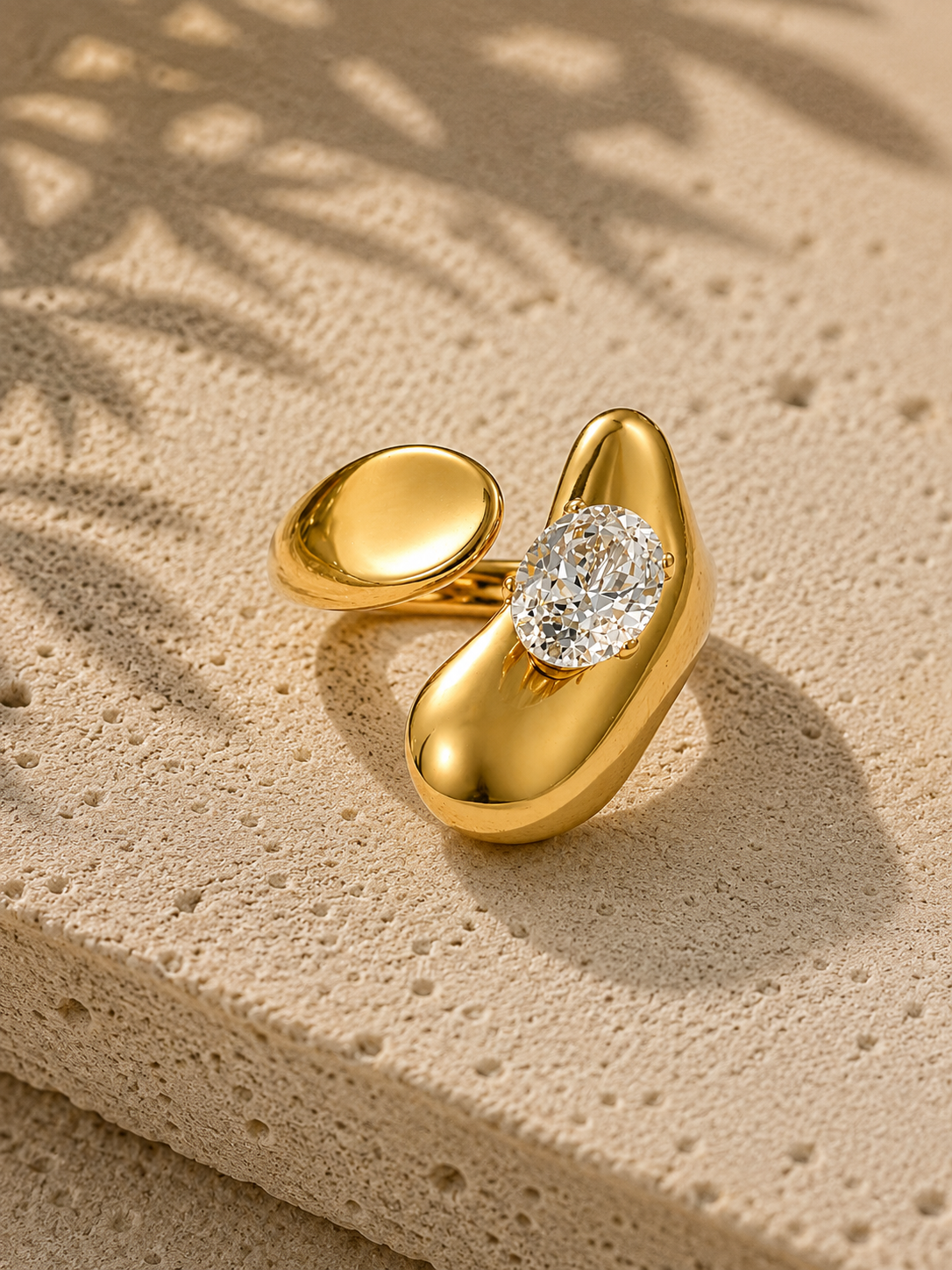 Veloura Oval Crystal Sculpted Ring