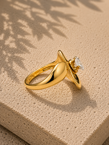 Veloura Oval Crystal Sculpted Ring