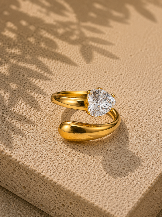 Twirl Glow Solitaire Ring
