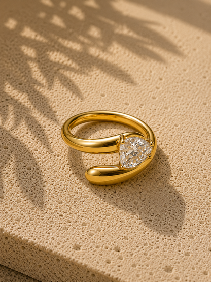 Twirl Glow Solitaire Ring