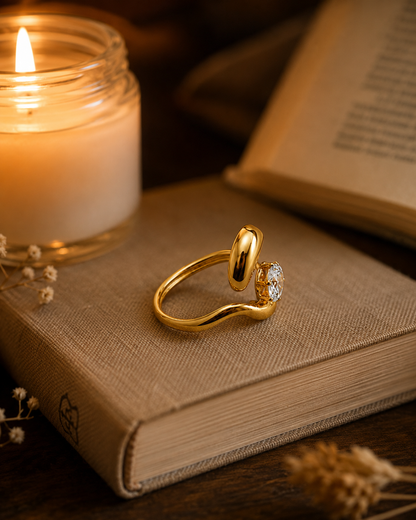 Sleek Curve Solitaire Ring