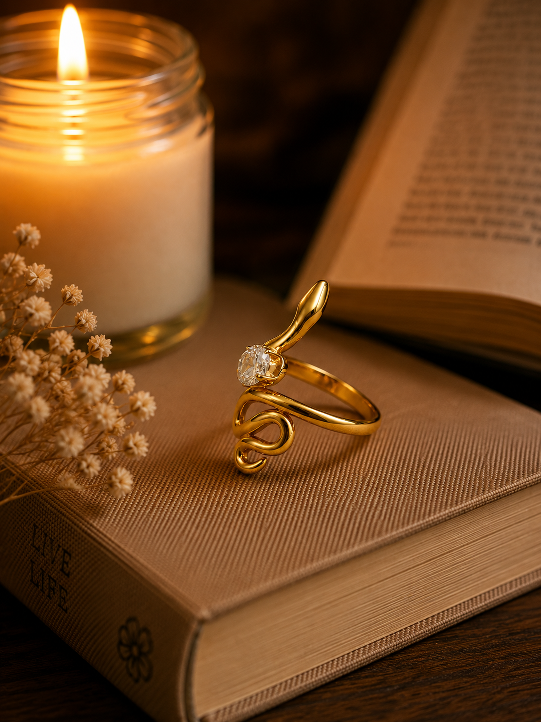 Serpentine Glow Statement Ring