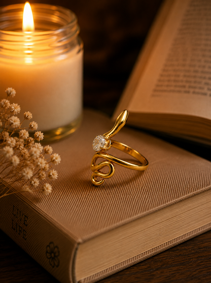 Serpentine Glow Statement Ring