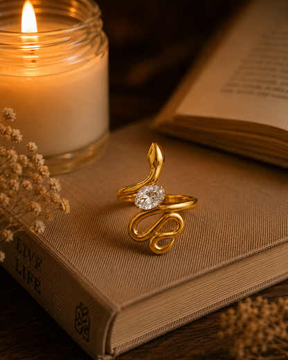 Serpentine Glow Statement Ring