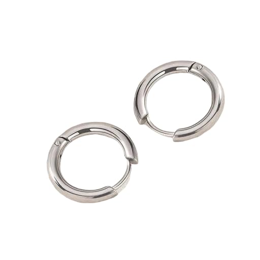 Thick silver-toned hoop earrings for women – Peppy Pink