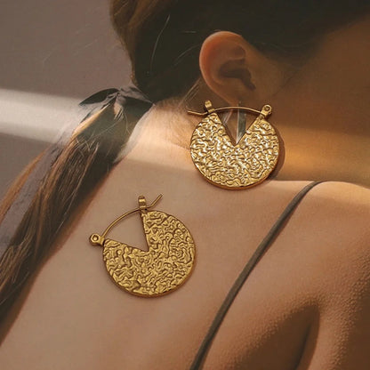 Textured Gold Earrings