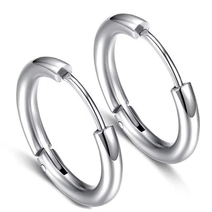 Timeless silver hoop earrings with a polished finish