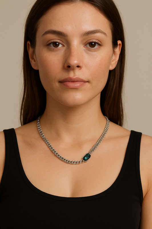 Silver Gemstone Necklace