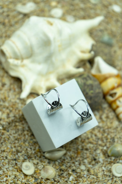 Modern hoop earrings, rhodium-plated, hypoallergenic, anti-tarnish, stylish and elegant jewelry