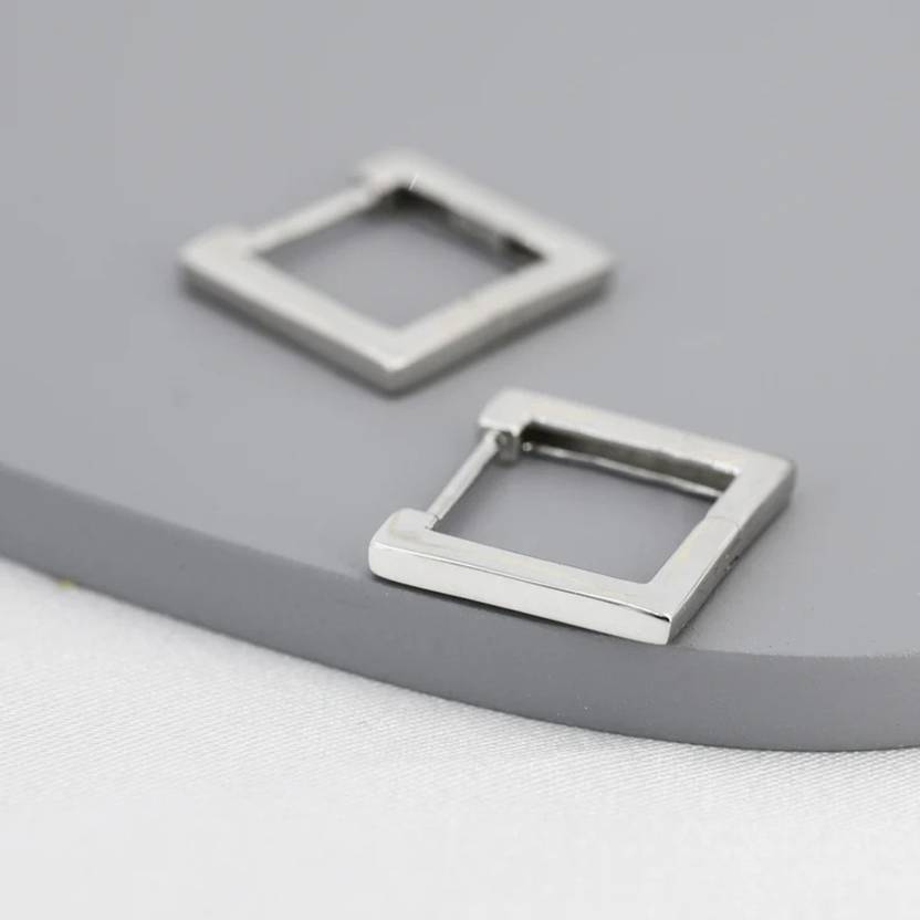 Bold and modern square-shaped silver studs