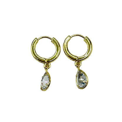 Crystal Drop Hoop Earrings