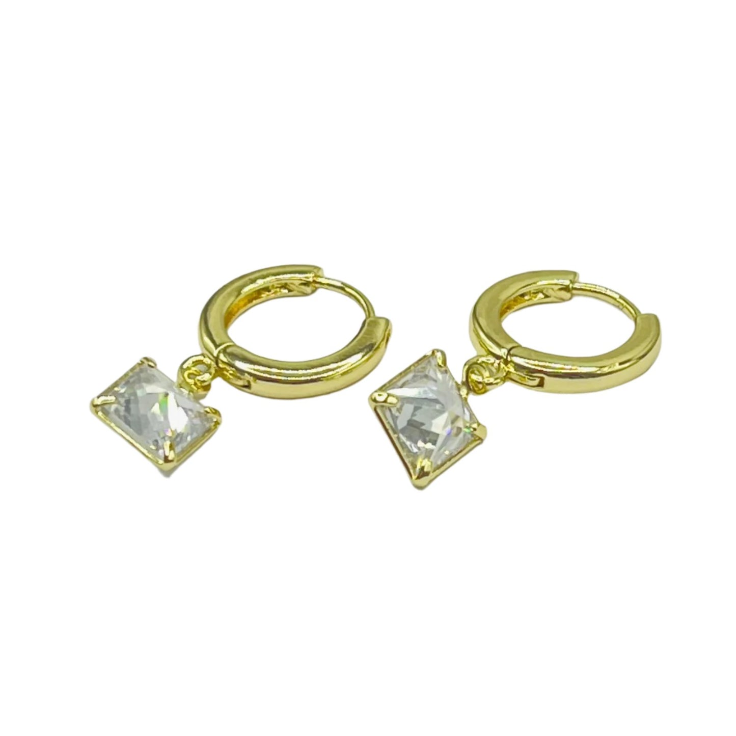 Square Crystal Hoop Earrings