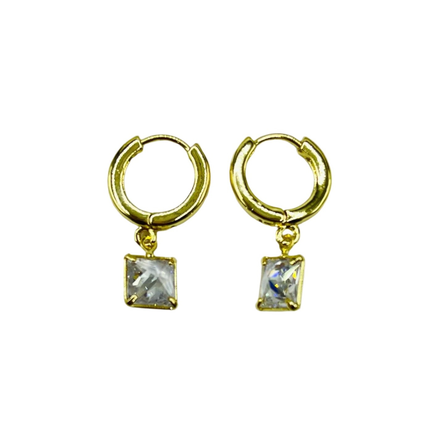 Square Crystal Hoop Earrings