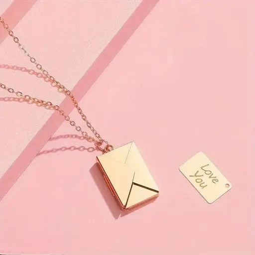 Secret Letter Necklace in yellow gold plated finish – Peppy Pink