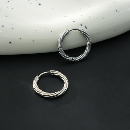 Silver infinity hoop earrings with twisted design – Peppy Pink