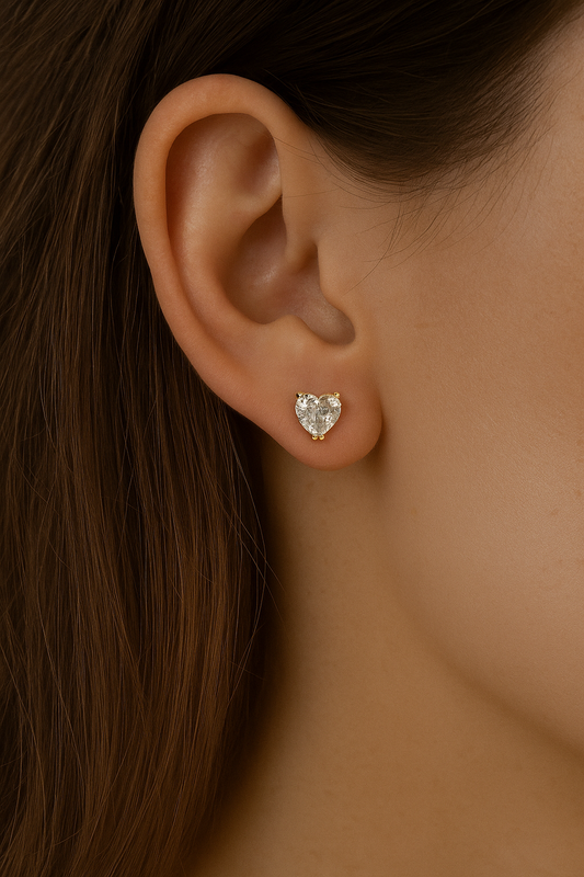 Sparkling Heart Studs