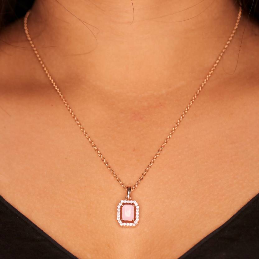 Pink CZ Necklace